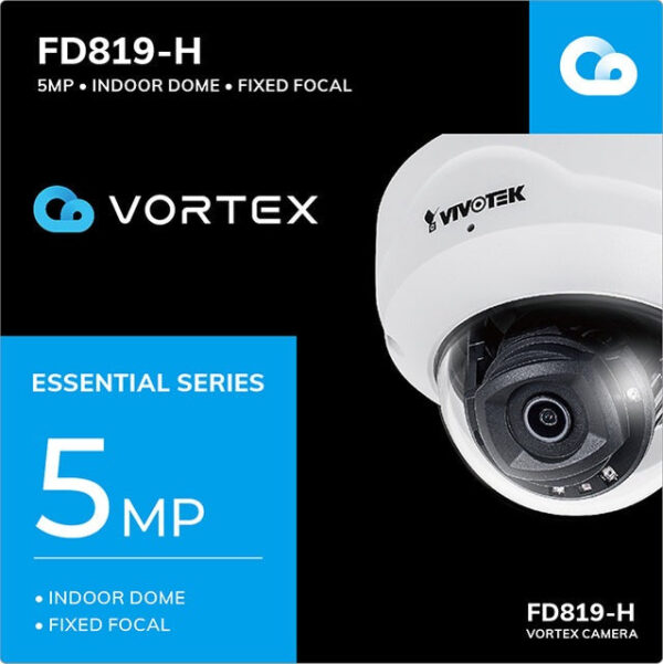 Vivotek FD819-H-1Y VORTEX Essential 5MP Indoor IR WDR Dome w/ 1-yr license - Image 2