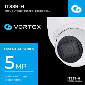 Vivotek IT839-H-1Y VORTEX Essent. 5MP IR IP66 Turret, 2.8mm w/ 1-yr license