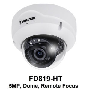 Vivotek FD819-HT-1Y VORTEX Essent. 5MP Indoor Remote Focus Dome w/ 1-yr license