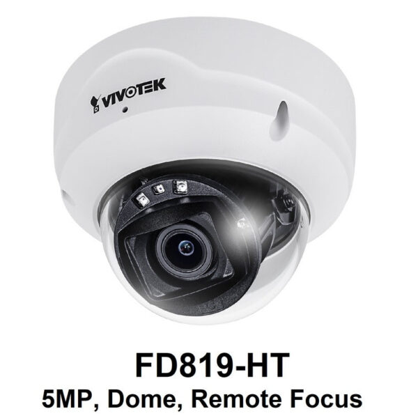 Vivotek FD819-HT-1Y VORTEX Essent. 5MP Indoor Remote Focus Dome w/ 1-yr license