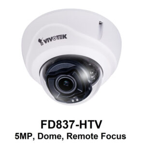 Vivotek FD837-HTV-1Y VORTEX Prem. 5MP IP66 Remote Focus AI Dome, w/ 1-yr license