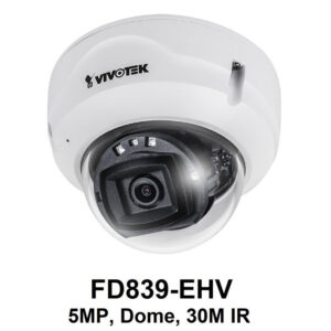 Vivotek FD839-EHV-1Y VORTEX Essent. 5MP IR IP66 Extreme Temp Dome w/ 1-yr license