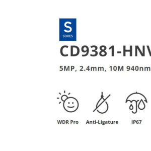 Vivotek CD9381-HNVF2 5MP 10M 940nm IR Vandal Proof WDR Pro F2.4 Corner Dome