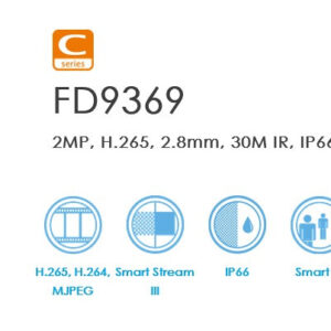 Vivotek FD9369-F2 2MP 30M IR H.265 Outdoor Dome, 2.8mm