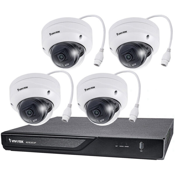 Vivotek ND9323P-2TB-4FD80A H.265 NVR,2TBHDD,8PoEPorts,4xFD9380-HF2 5MP30MIR OutdrDome