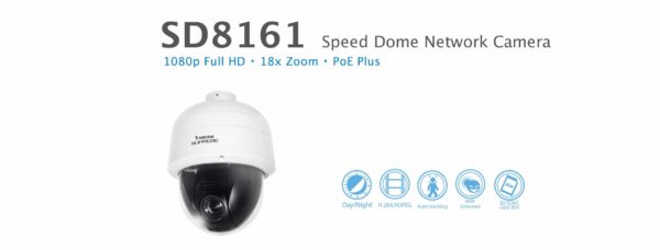Vivotek SD8161 2MP 18X Zoom WDR Indoor PTZ Speed Dome