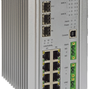 Hanwha Vision SWT-F11MGHP11 Port Hardened Managed Megabit Ethernet Switch with 60W PoE