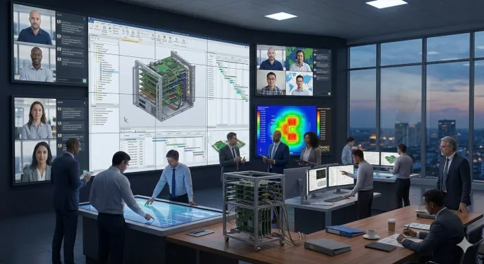 People working on a large-scale enterprise project